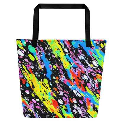 Large Tote Bag w/ Pocket - Pollock Pulse