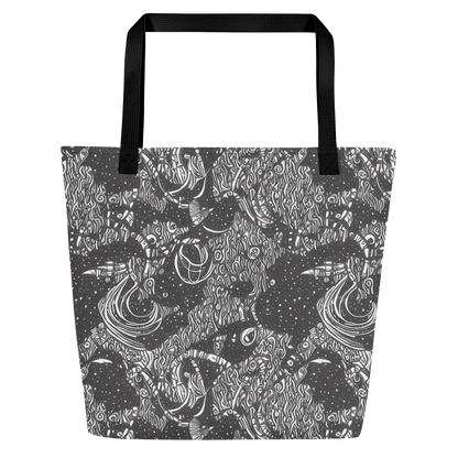 Large Tote Bag w/ Pocket - Shadow Reverie