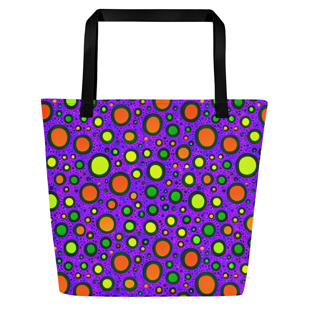 Large Tote Bag w/ Pocket - Luminous Bubbles