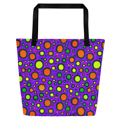 Large Tote Bag w/ Pocket - Luminous Bubbles