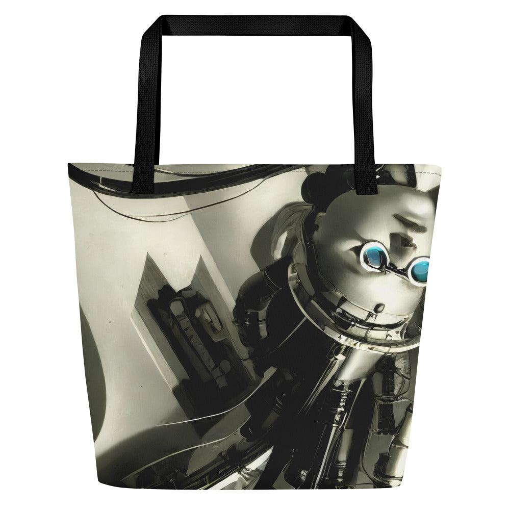 Large Tote Bag w/ Pocket - Cyber Reverie