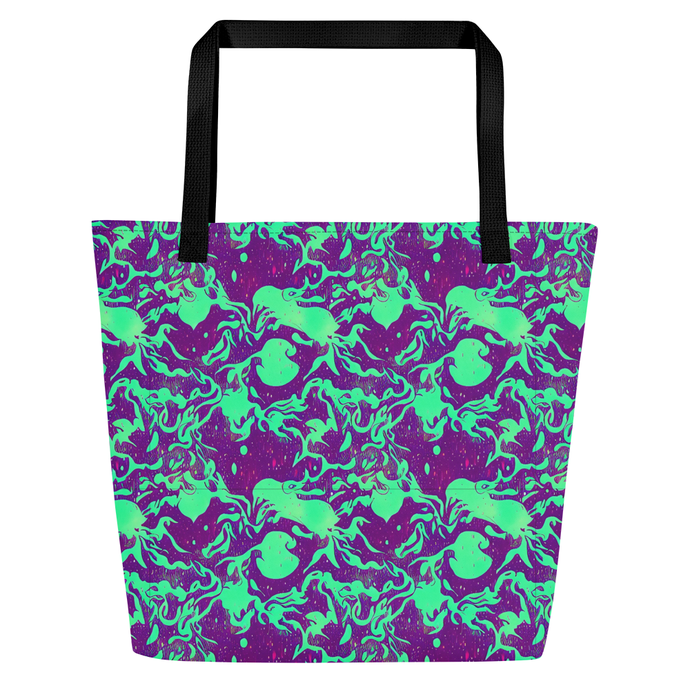 Large Tote Bag w/ Pocket - Alien Ripples