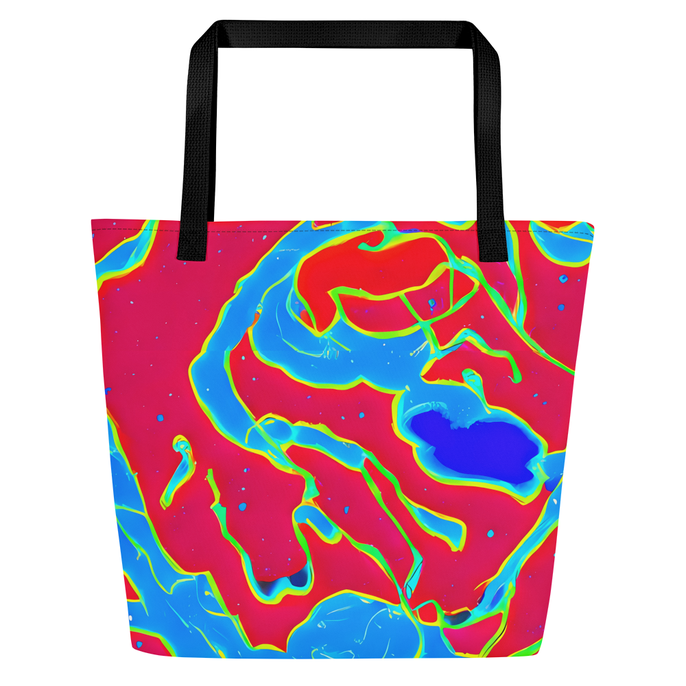 Large Tote Bag w/ Pocket - Electric Bloom