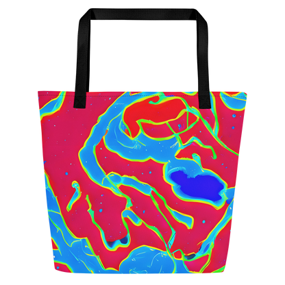 Large Tote Bag w/ Pocket - Electric Bloom