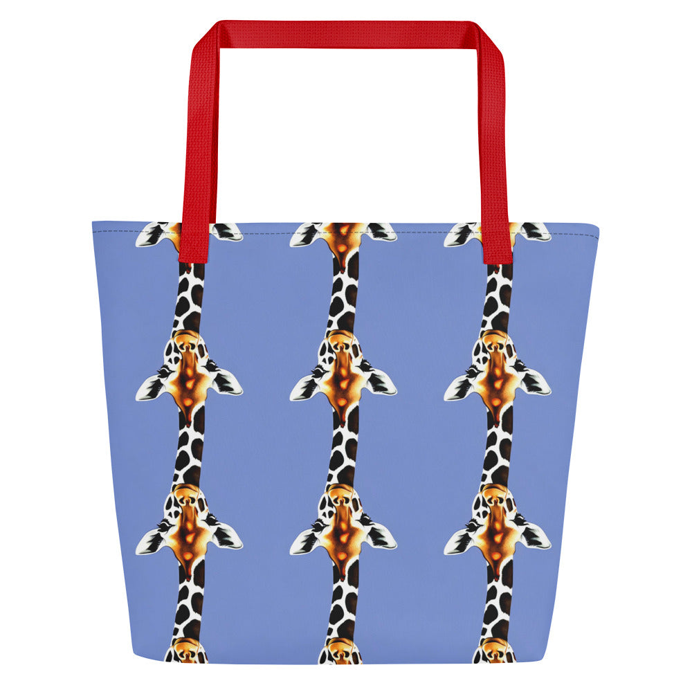 Large Tote Bag w/ Pocket - Giraffe Glow