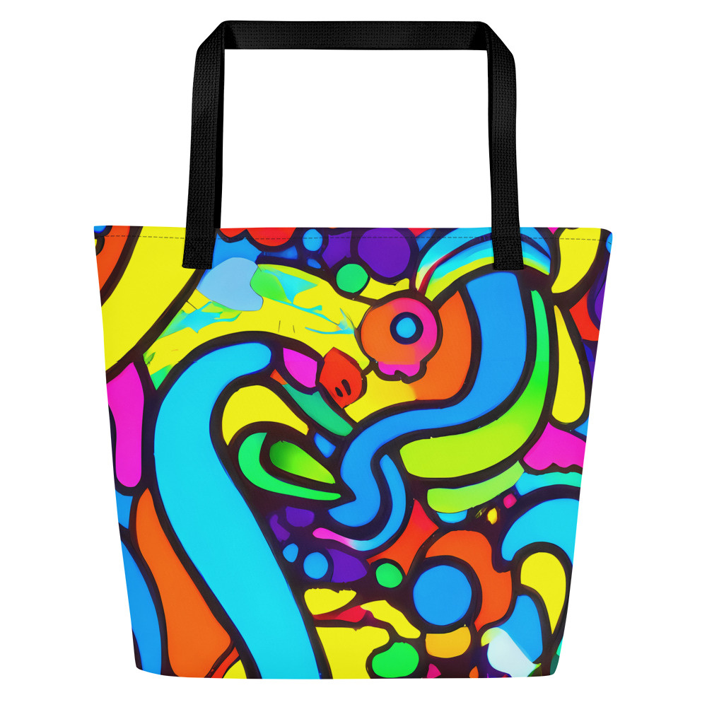 Large Tote Bag w/ Pocket - Chromadoodle Junction