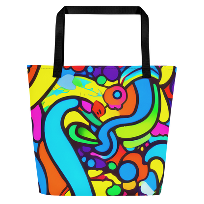 Large Tote Bag w/ Pocket - Chromadoodle Junction