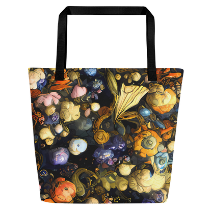 Large Tote Bag w/ Pocket - Baroque Blossom