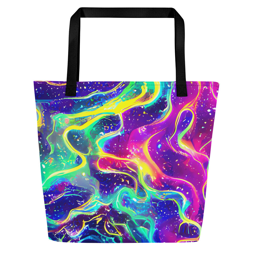 Large Tote Bag w/ Pocket - Liquid Light Show