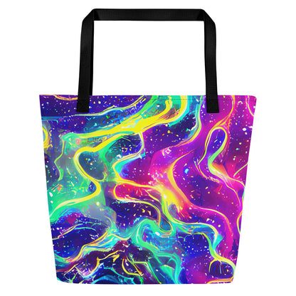 Large Tote Bag w/ Pocket - Liquid Light Show