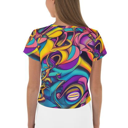 Women's Crop Tee - Pre-Raphaelite Wave