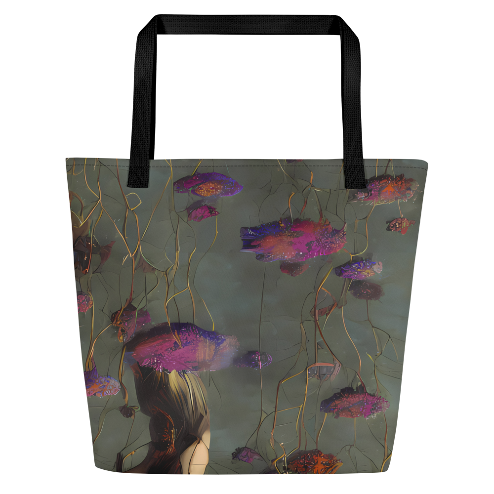 Large Tote Bag w/ Pocket - Ethereal Bloom