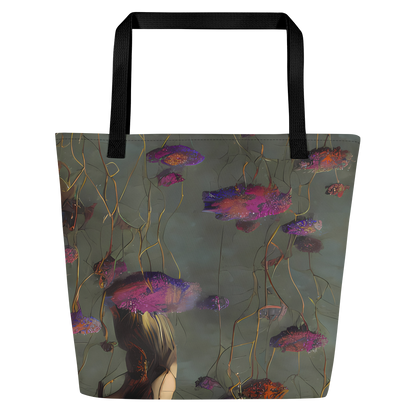 Large Tote Bag w/ Pocket - Ethereal Bloom