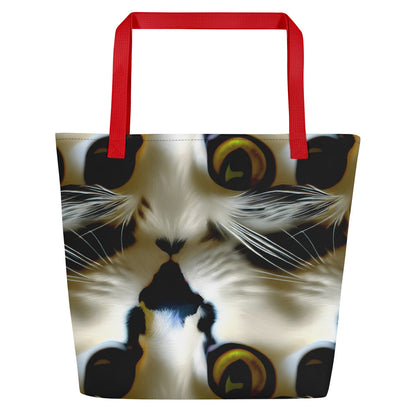 Large Tote Bag w/ Pocket - Feline Fancy