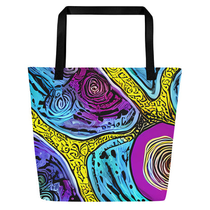 Large Tote Bag w/ Pocket - Orbiting Orbs