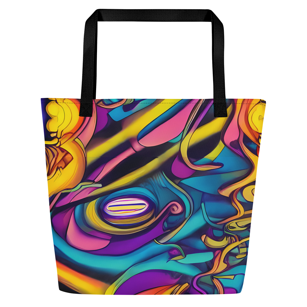 Large Tote Bag w/ Pocket - Pre-Raphaelite Wave