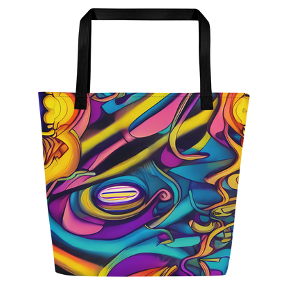 Large Tote Bag w/ Pocket - Pre-Raphaelite Wave