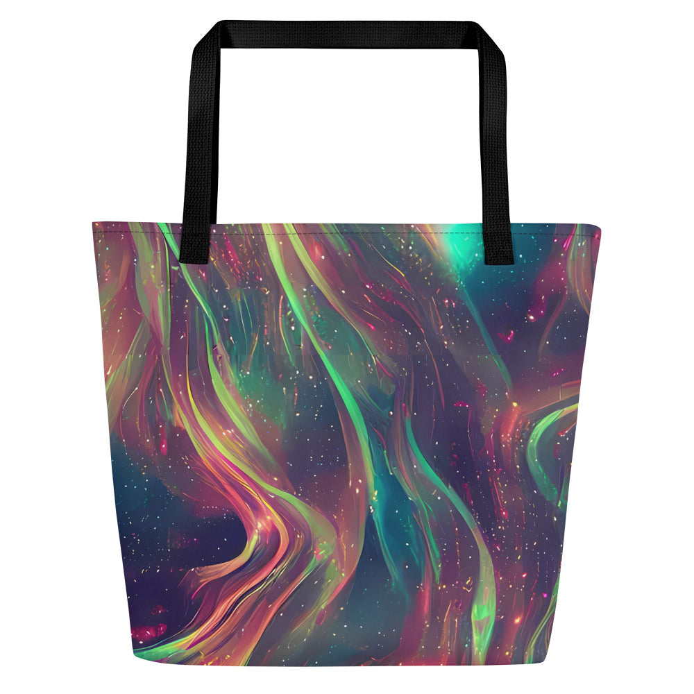 Large Tote Bag w/ Pocket - Temple Wave