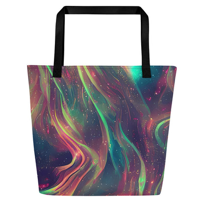 Large Tote Bag w/ Pocket - Temple Wave