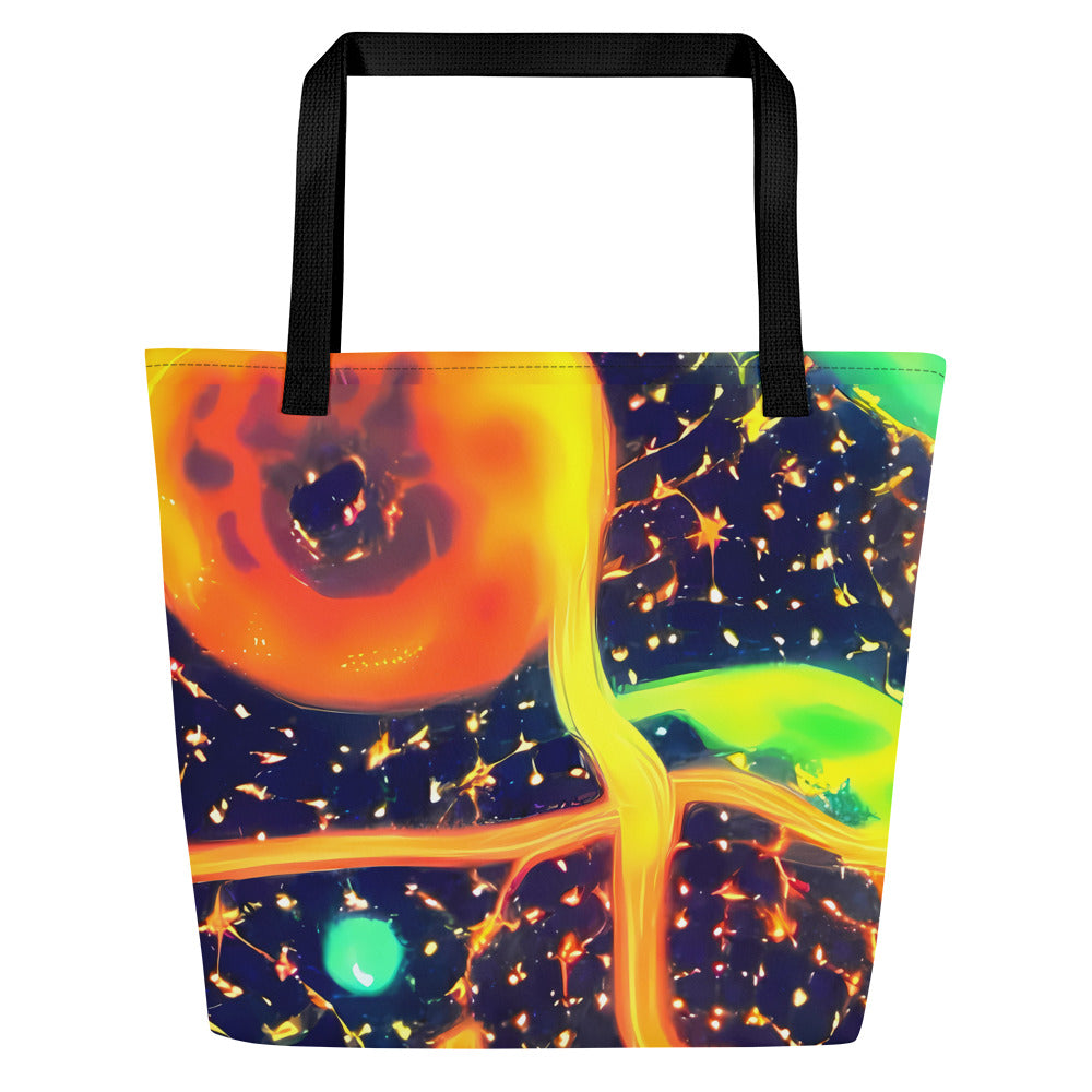 Large Tote Bag w/ Pocket - Coorte's Cosmos