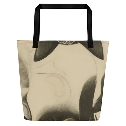 Large Tote Bag w/ Pocket - Feline Symphony