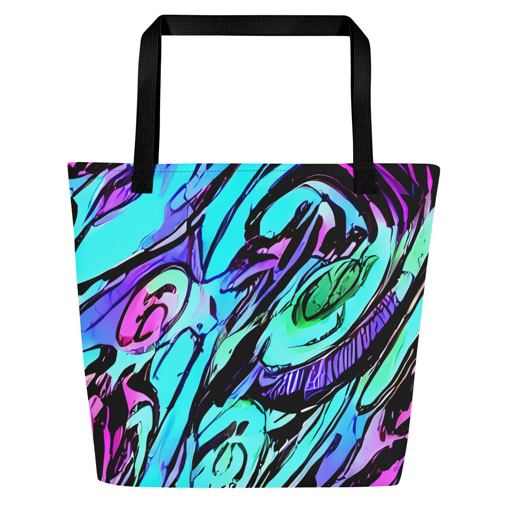 Large Tote Bag w/ Pocket - Gemstone Rush