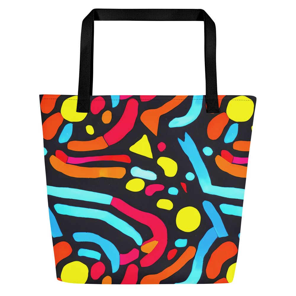 Large Tote Bag w/ Pocket - Midnight Stream
