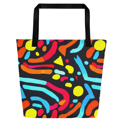 Large Tote Bag w/ Pocket - Midnight Stream