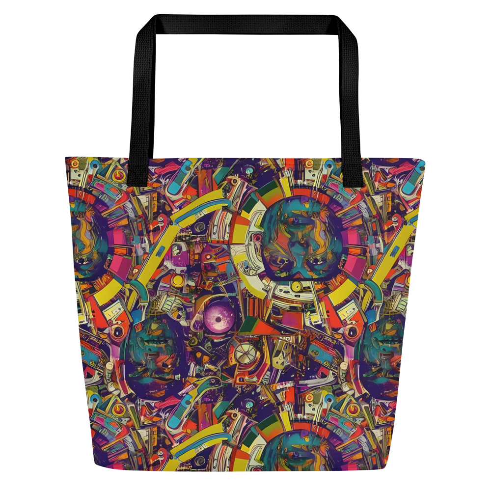 Large Tote Bag w/ Pocket - Cosmic Collage