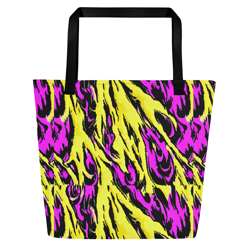 Large Tote Bag w/ Pocket - Neon Savanna