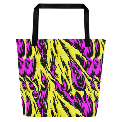 Large Tote Bag w/ Pocket - Neon Savanna