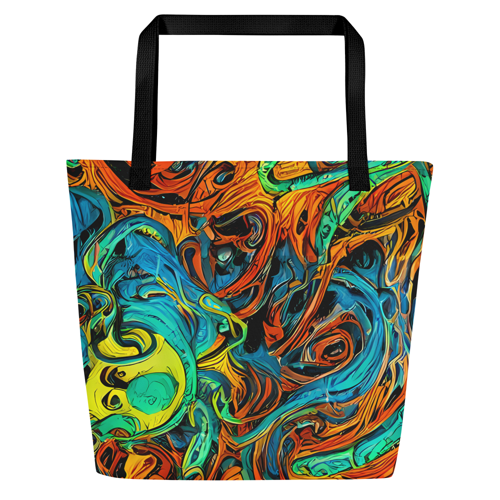 Large Tote Bag w/ Pocket - Flaming Mirage