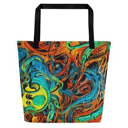 Large Tote Bag w/ Pocket - Flaming Mirage