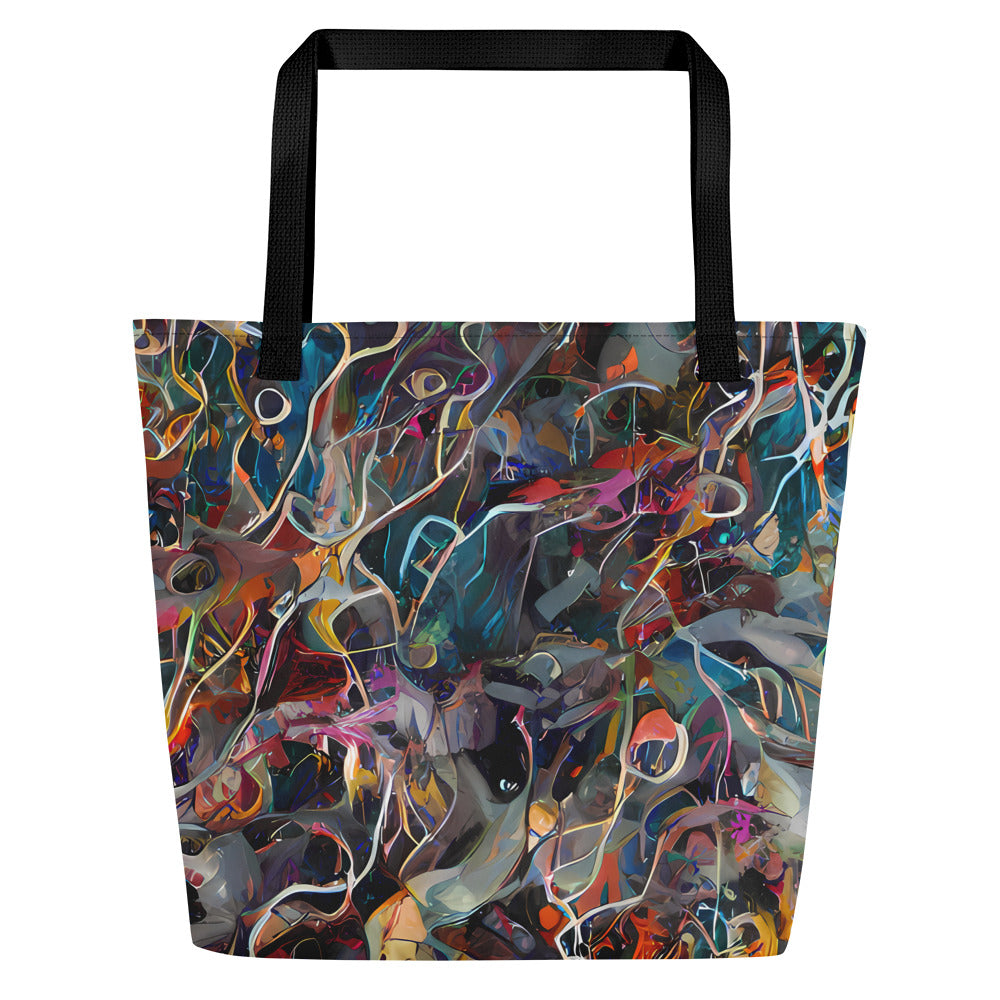 Large Tote Bag w/ Pocket - Chromatic Entanglement