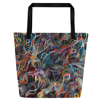 Large Tote Bag w/ Pocket - Chromatic Entanglement