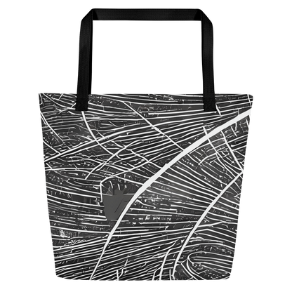 Large Tote Bag w/ Pocket - Silver Echo