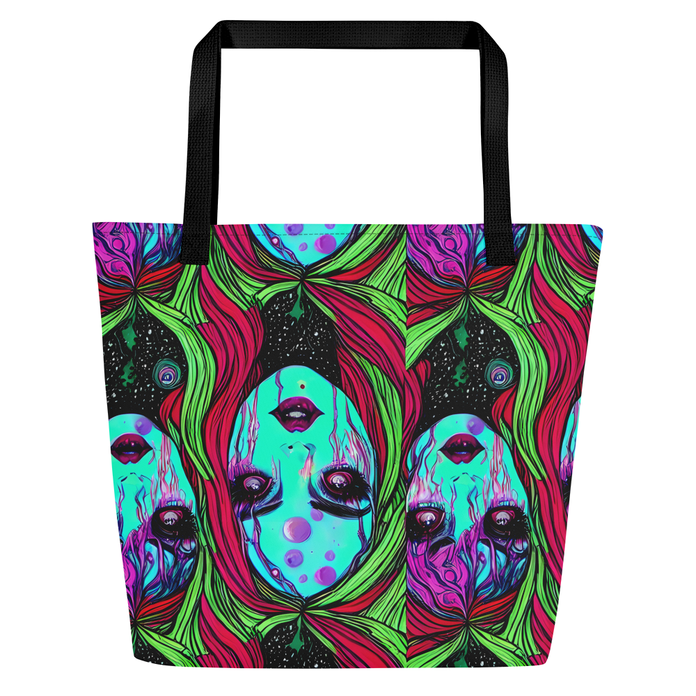 Large Tote Bag w/ Pocket - Luminous Nightfall