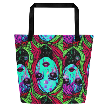 Large Tote Bag w/ Pocket - Luminous Nightfall