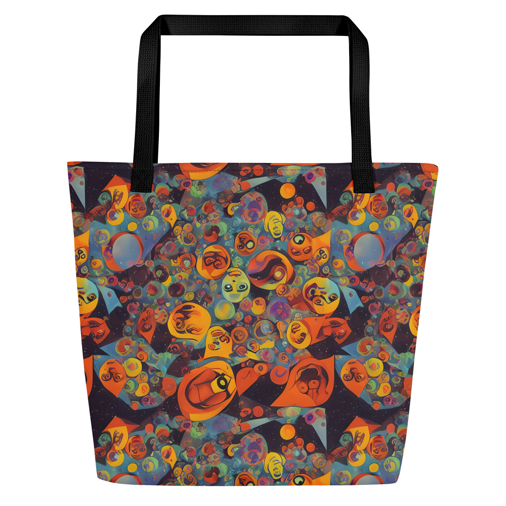 Large Tote Bag w/ Pocket - Galactic Faces