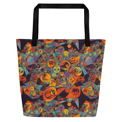 Large Tote Bag w/ Pocket - Galactic Faces