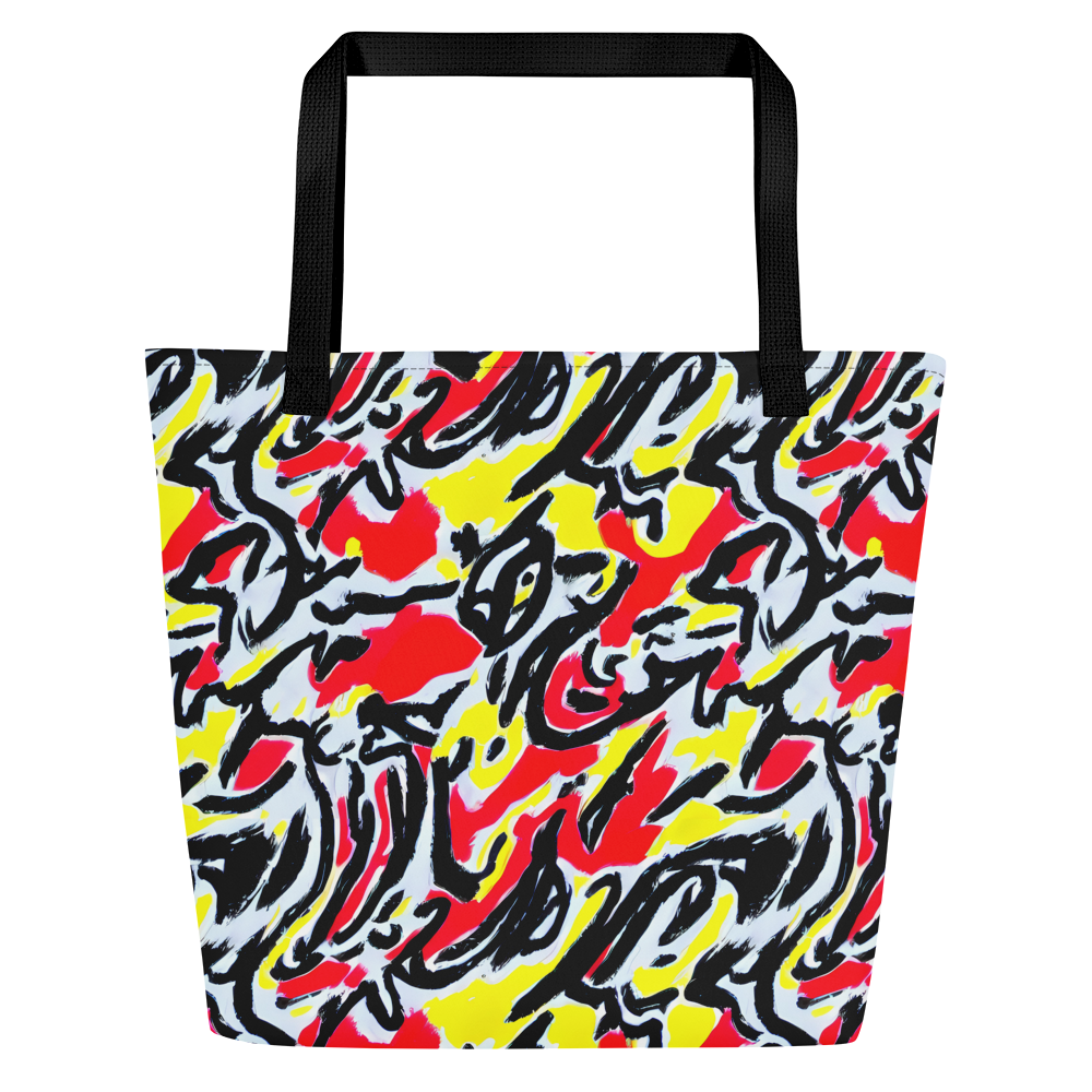 Large Tote Bag w/ Pocket - Cosmic Brushstrokes