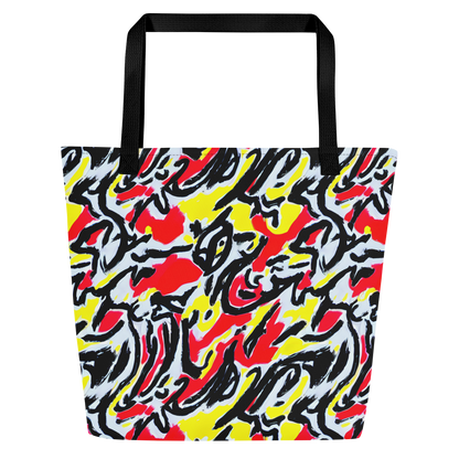 Large Tote Bag w/ Pocket - Cosmic Brushstrokes