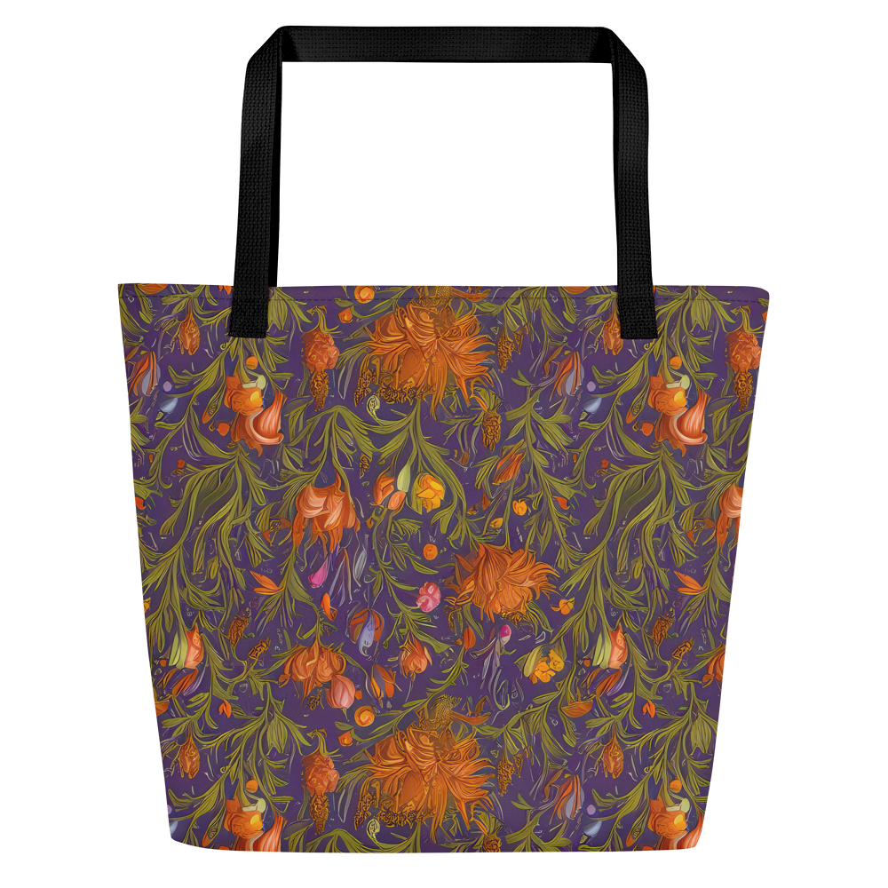 Large Tote Bag w/ Pocket - Botanical Nebula