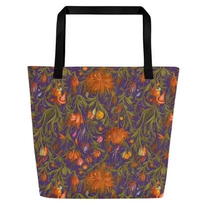 Large Tote Bag w/ Pocket - Botanical Nebula