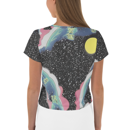 Women's Crop Tee - Lunar Waves