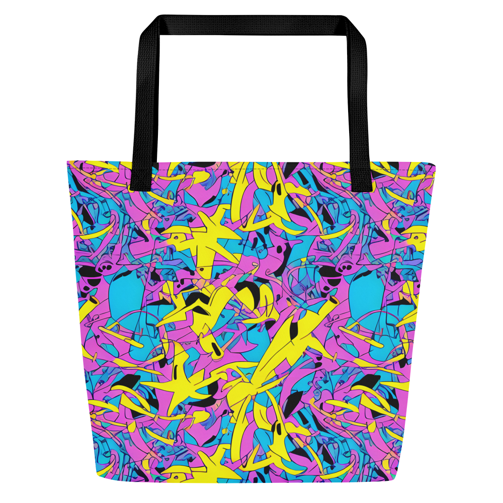 Large Tote Bag w/ Pocket - Neon Jive