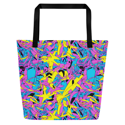 Large Tote Bag w/ Pocket - Neon Jive