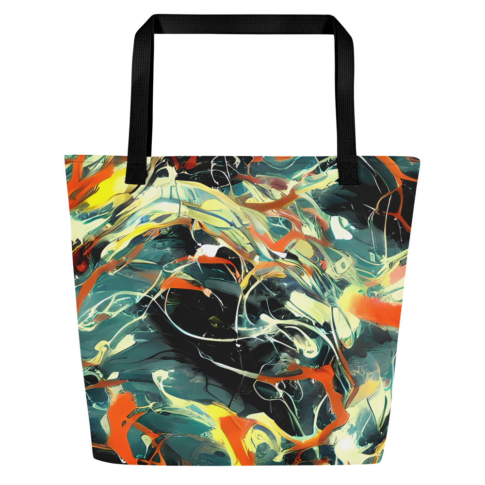 Large Tote Bag w/ Pocket - Fluid Firestorm