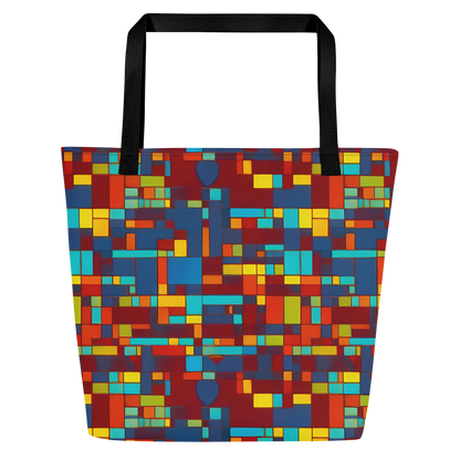 Large Tote Bag w/ Pocket - Astral Grid