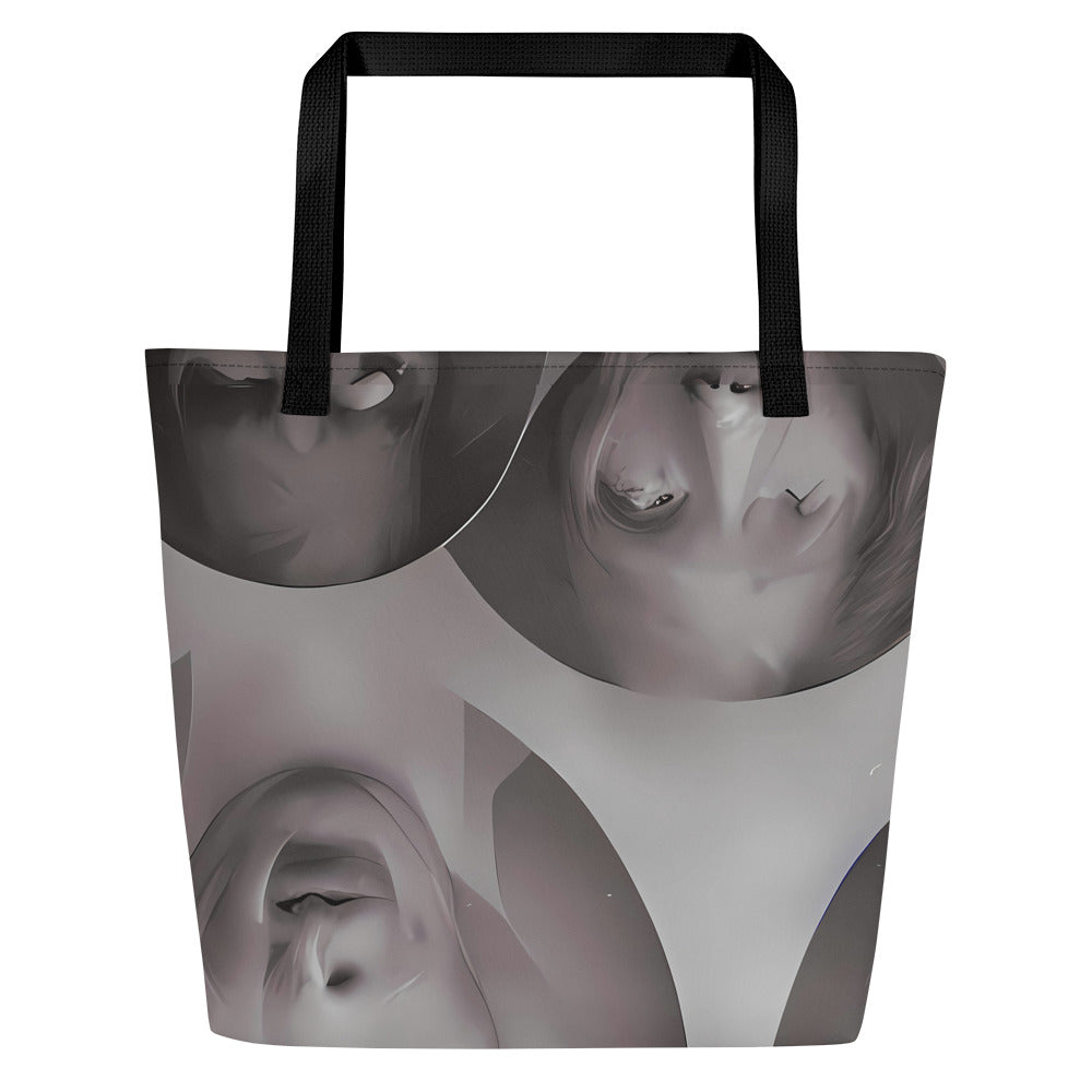 Large Tote Bag w/ Pocket - Phantom Facescape
